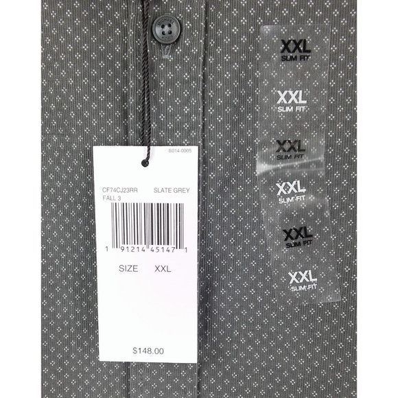 Michael Kors Mens Slim Fit Shirt Sz 2XL Gray - Picture 6 of 6